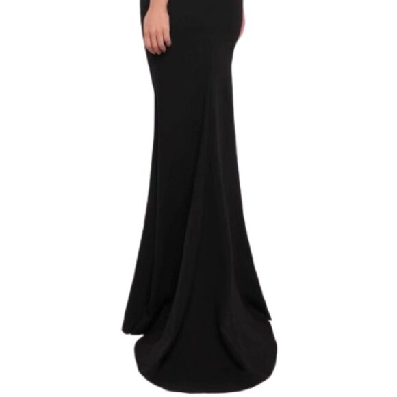 NWT Tarik Ediz 98878 Crepe Evening Dress Black Size 12 - Picture 4 of 6